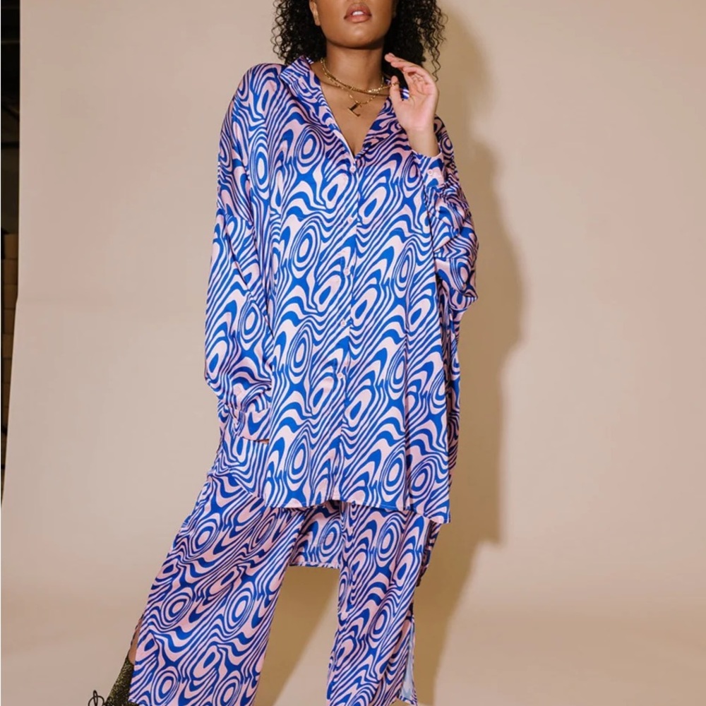 DRESSED IN LALA ORIGINAL: Lala Satin Playsuit in Magic Swirl